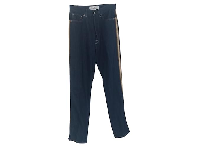 Golden Goose Deluxe Brand Pantalones Azul marino Algodón  ref.552222